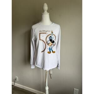 Walt Disney World 50 White Rose Gold Mickey Mouse Sweatshirt Womens S